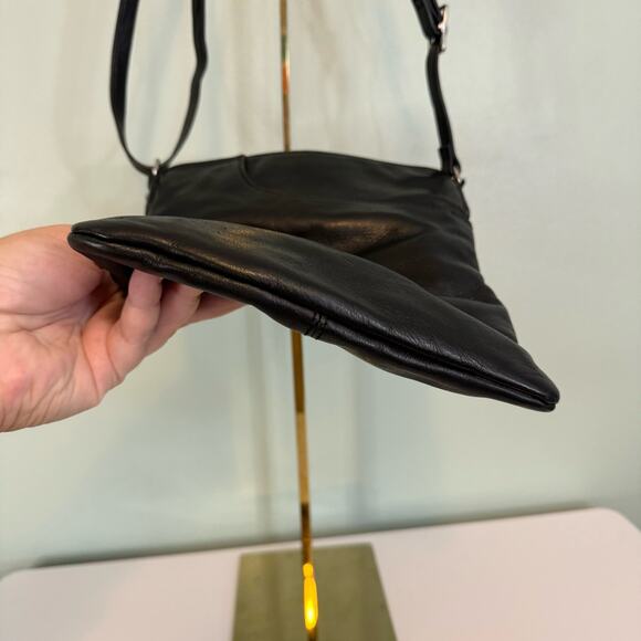 Margot Crossbody Shoulder Bag Womens Black Genuine Leather Messenger Slim Purse - Picture 3 of 11